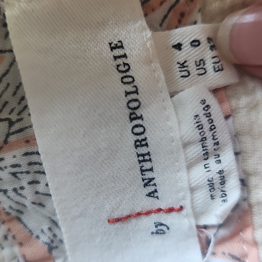 Anthropologie Cream Textured Jumpsuit Womans Size 4 - Picture 4 of 10